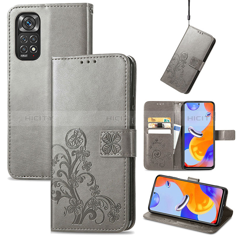 Funda de Cuero Cartera con Soporte Flores Carcasa para Xiaomi Redmi Note 12 Pro 4G