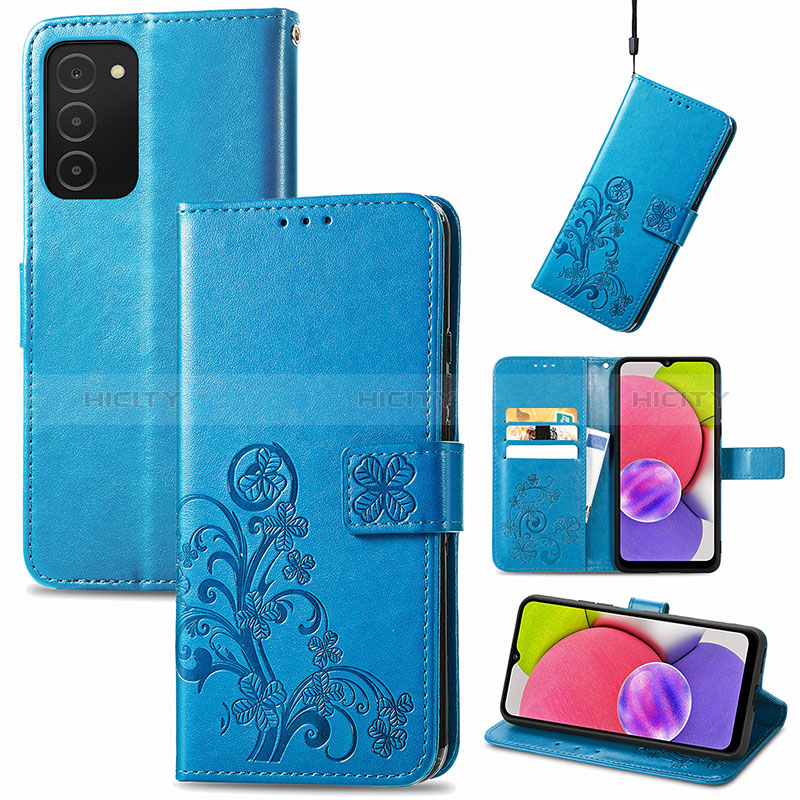 Funda de Cuero Cartera con Soporte Flores Carcasa S01D para Samsung Galaxy A02s