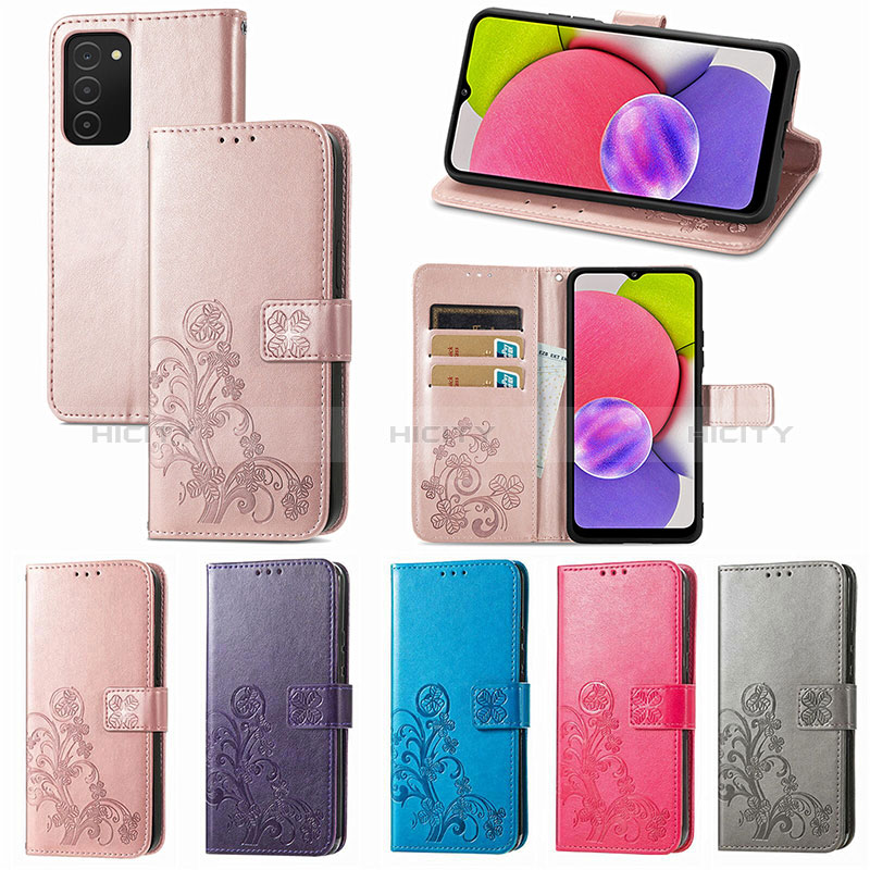 Funda de Cuero Cartera con Soporte Flores Carcasa S01D para Samsung Galaxy A02s