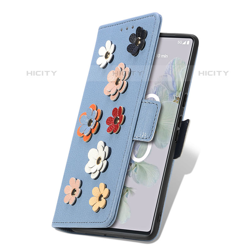 Funda de Cuero Cartera con Soporte Flores Carcasa S02D para Google Pixel 6a 5G