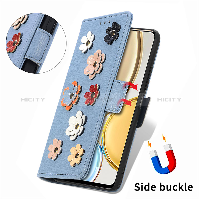 Funda de Cuero Cartera con Soporte Flores Carcasa S02D para Huawei Honor Magic4 Lite 5G