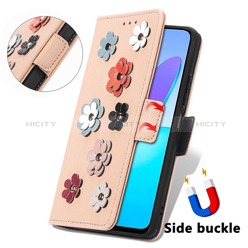 Funda de Cuero Cartera con Soporte Flores Carcasa S02D para Huawei Honor X8 5G