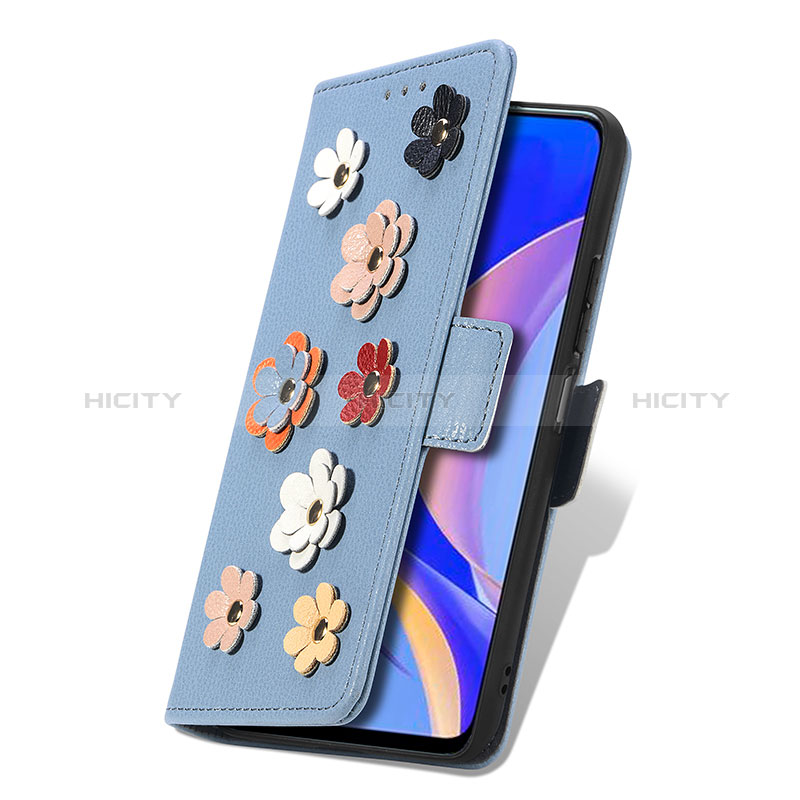 Funda de Cuero Cartera con Soporte Flores Carcasa S02D para Huawei Nova Y90