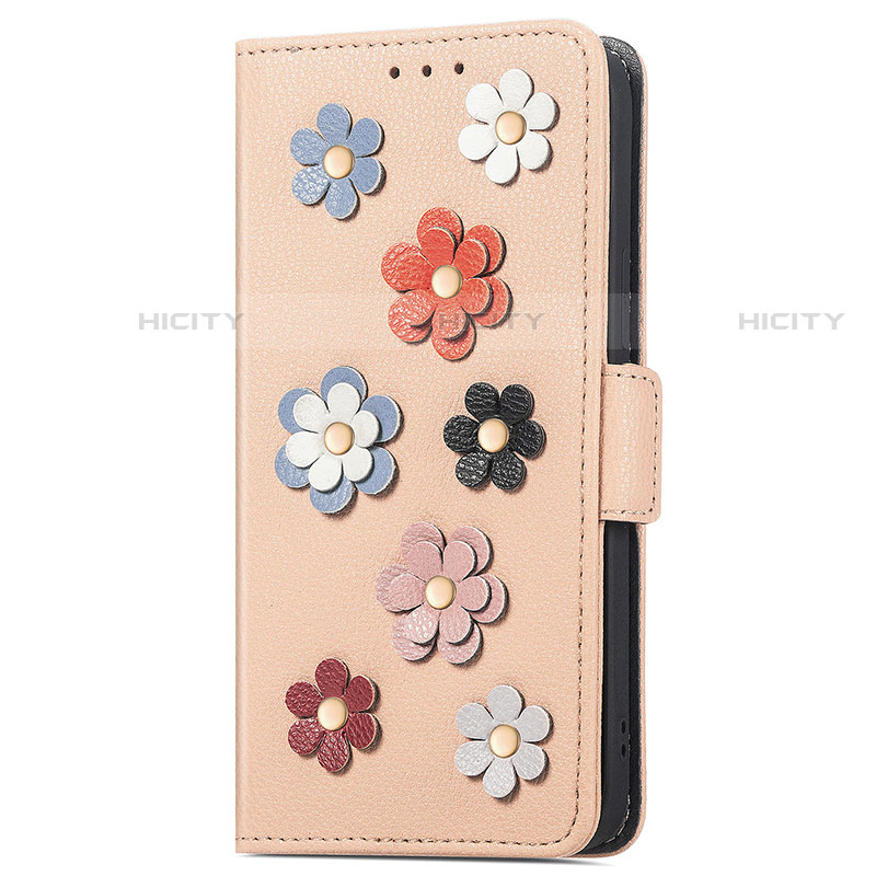 Funda de Cuero Cartera con Soporte Flores Carcasa S02D para Motorola Moto E32