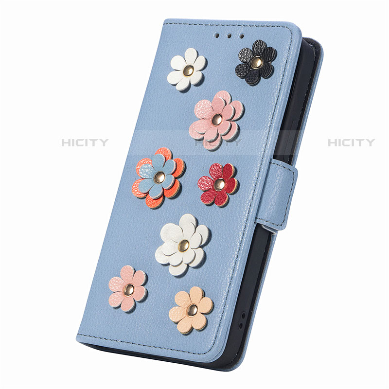 Funda de Cuero Cartera con Soporte Flores Carcasa S02D para Motorola Moto Edge (2022) 5G