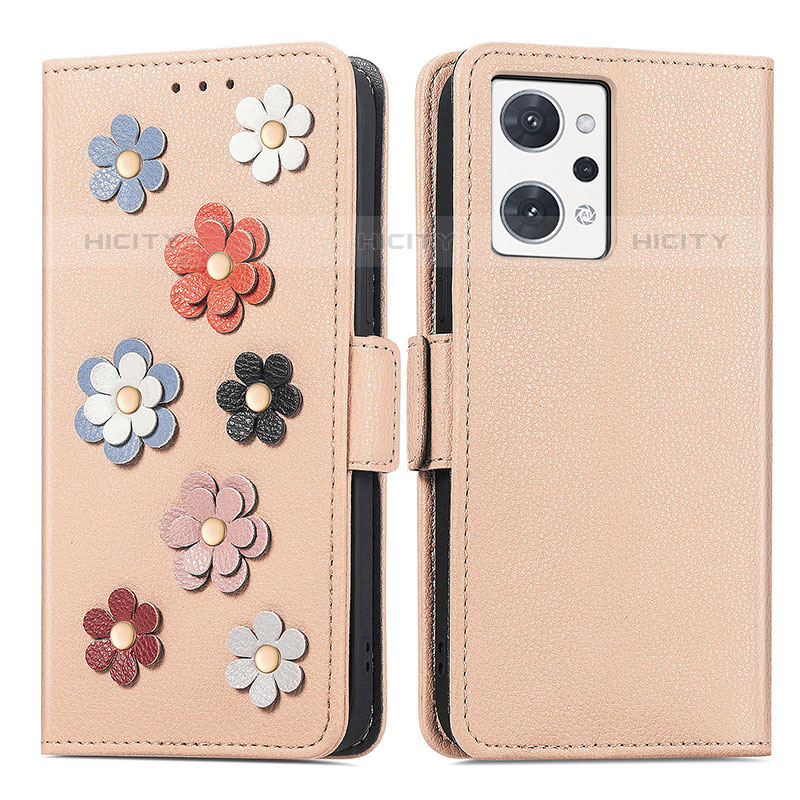 Funda de Cuero Cartera con Soporte Flores Carcasa S02D para Oppo Reno7 A