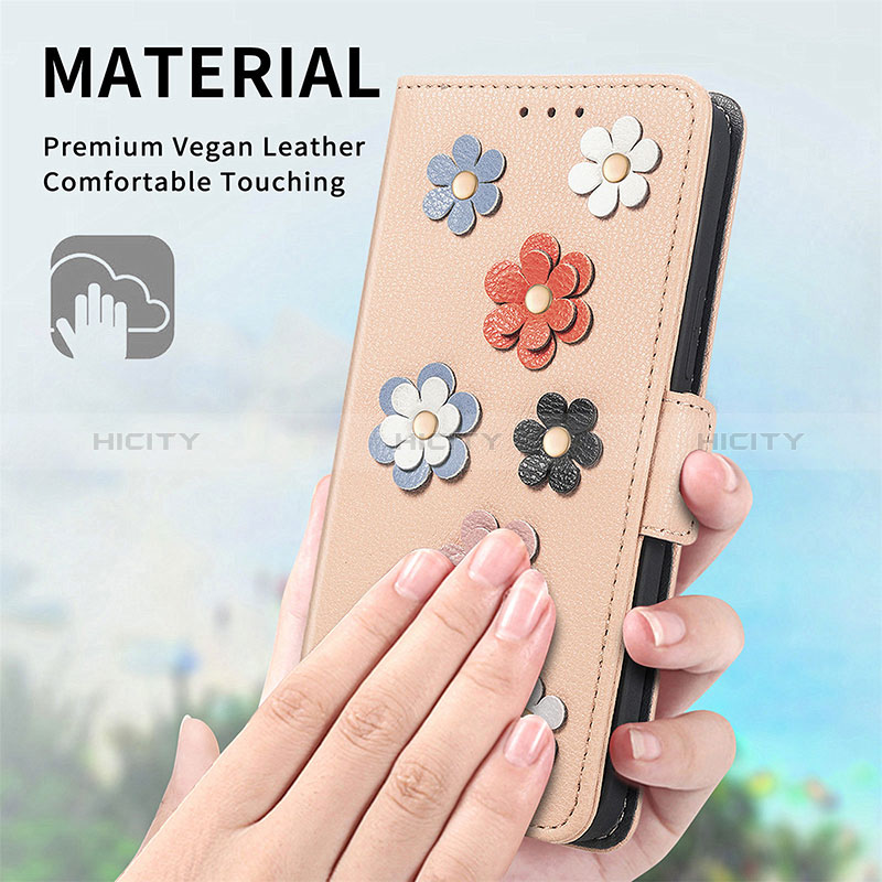 Funda de Cuero Cartera con Soporte Flores Carcasa S02D para Realme C30