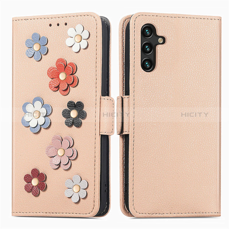 Funda de Cuero Cartera con Soporte Flores Carcasa S02D para Samsung Galaxy A04s