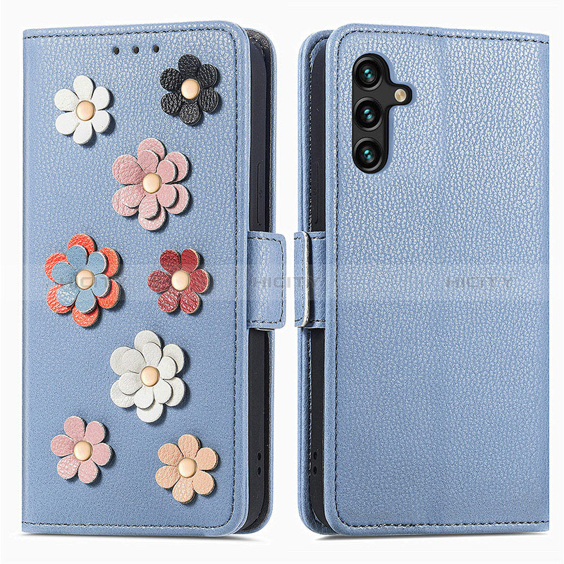 Funda de Cuero Cartera con Soporte Flores Carcasa S02D para Samsung Galaxy A04s