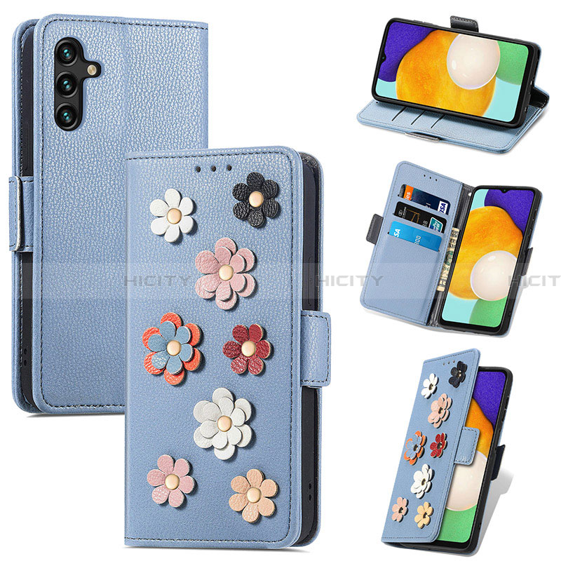 Funda de Cuero Cartera con Soporte Flores Carcasa S02D para Samsung Galaxy A13 5G