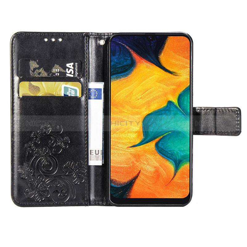 Funda de Cuero Cartera con Soporte Flores Carcasa S02D para Samsung Galaxy A20