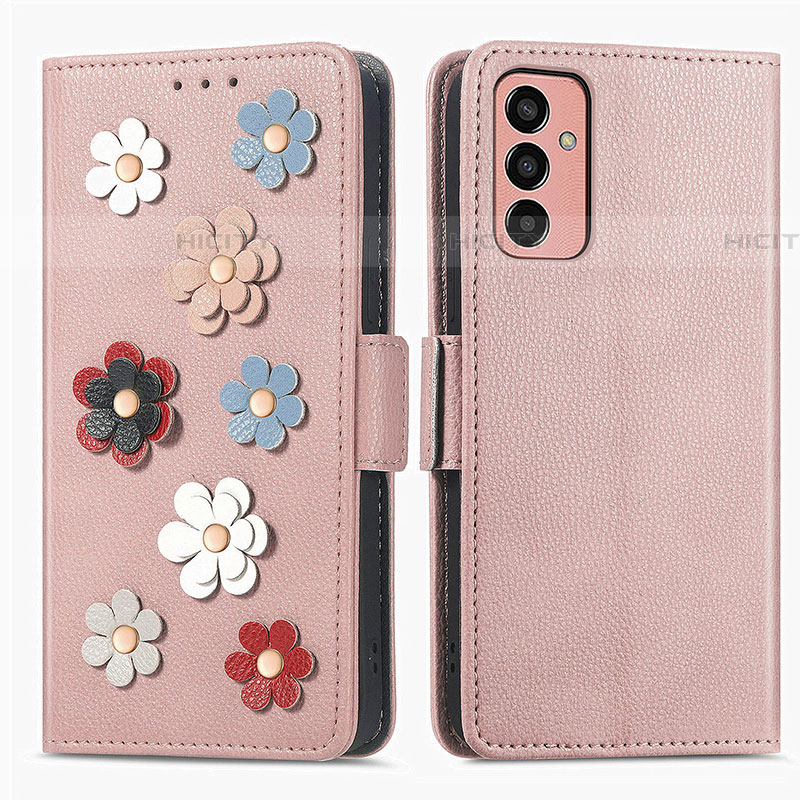 Funda de Cuero Cartera con Soporte Flores Carcasa S02D para Samsung Galaxy F13 4G