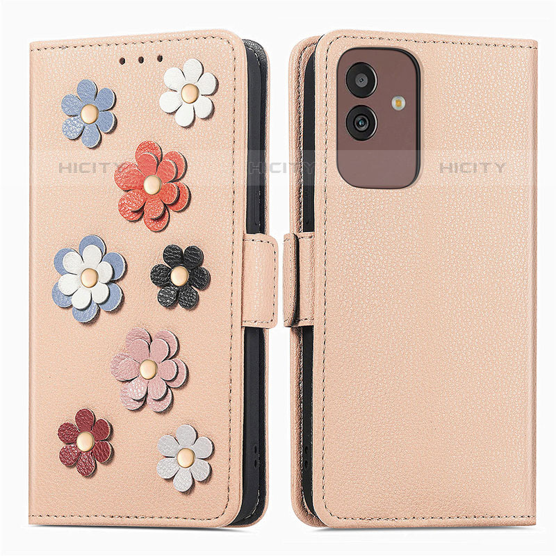 Funda de Cuero Cartera con Soporte Flores Carcasa S02D para Samsung Galaxy M13 5G