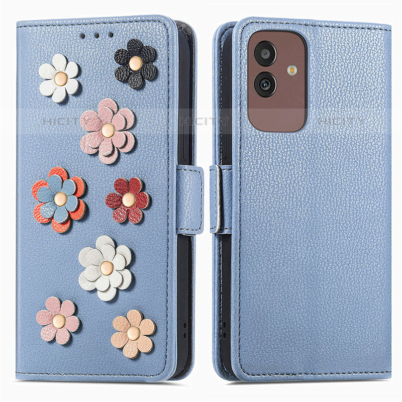 Funda de Cuero Cartera con Soporte Flores Carcasa S02D para Samsung Galaxy M13 5G