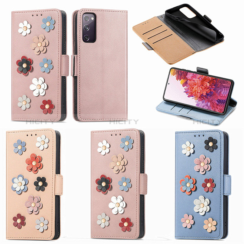 Funda de Cuero Cartera con Soporte Flores Carcasa S02D para Samsung Galaxy S20 FE (2022) 5G