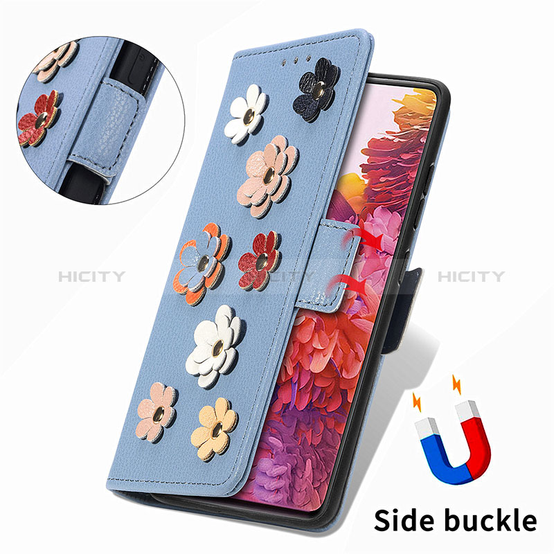 Funda de Cuero Cartera con Soporte Flores Carcasa S02D para Samsung Galaxy S20 Lite 5G