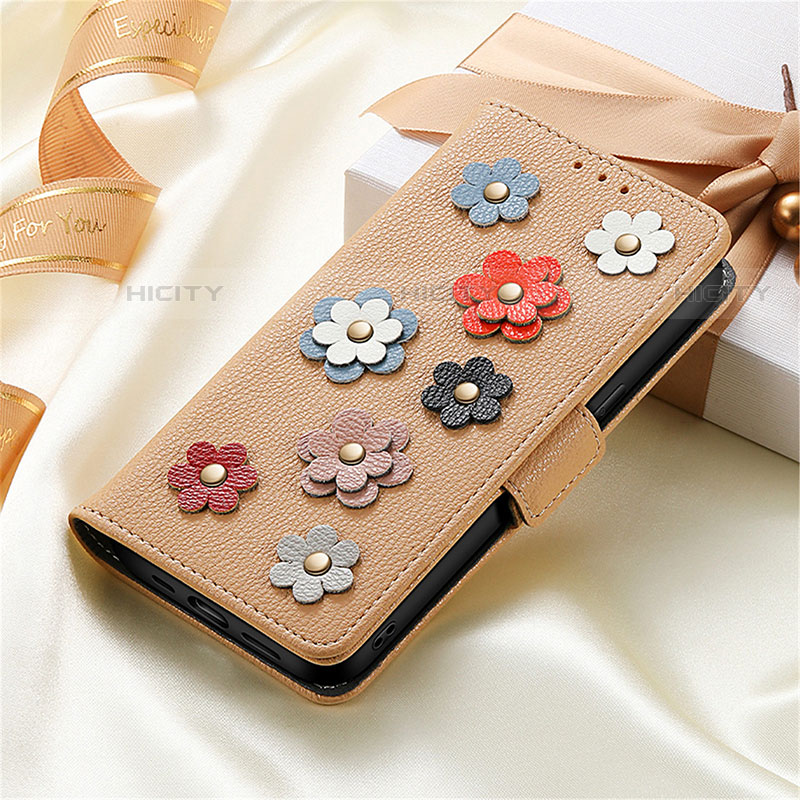 Funda de Cuero Cartera con Soporte Flores Carcasa S02D para Samsung Galaxy S21 Ultra 5G