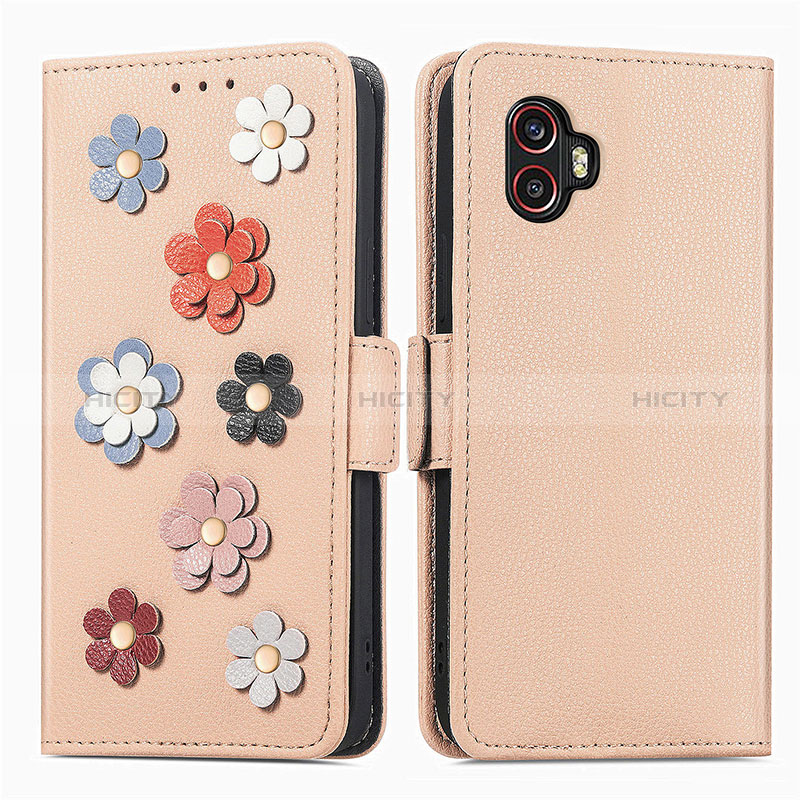 Funda de Cuero Cartera con Soporte Flores Carcasa S02D para Samsung Galaxy XCover 6 Pro 5G