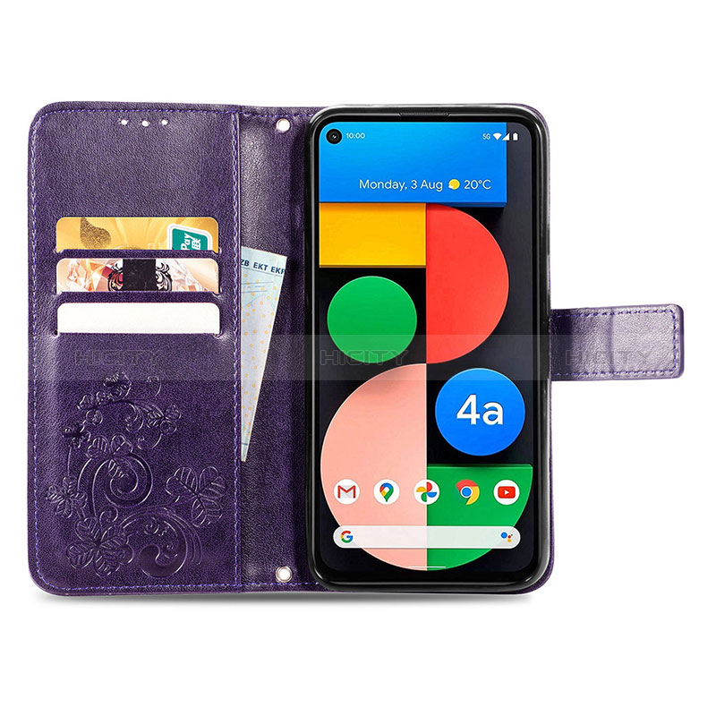 Funda de Cuero Cartera con Soporte Flores Carcasa S03D para Google Pixel 5a 5G