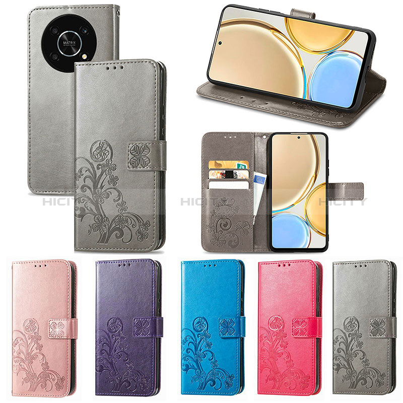 Funda de Cuero Cartera con Soporte Flores Carcasa S03D para Huawei Enjoy 50 Pro