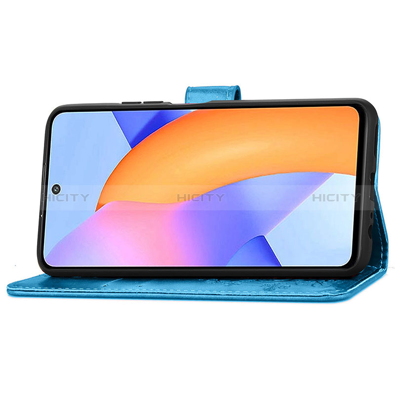 Funda de Cuero Cartera con Soporte Flores Carcasa S03D para Huawei Honor 10X Lite