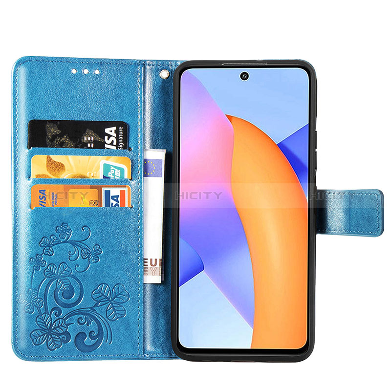 Funda de Cuero Cartera con Soporte Flores Carcasa S03D para Huawei Honor 10X Lite