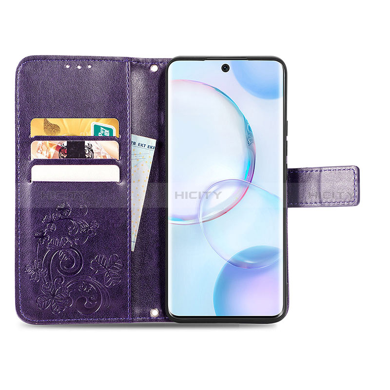 Funda de Cuero Cartera con Soporte Flores Carcasa S03D para Huawei Honor 50 5G