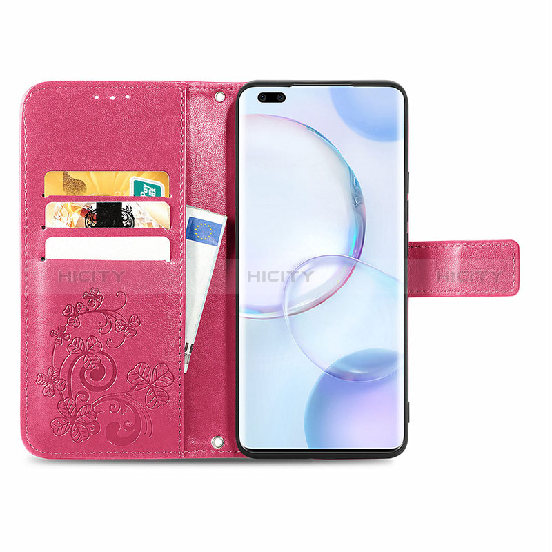 Funda de Cuero Cartera con Soporte Flores Carcasa S03D para Huawei Honor 50 Pro 5G