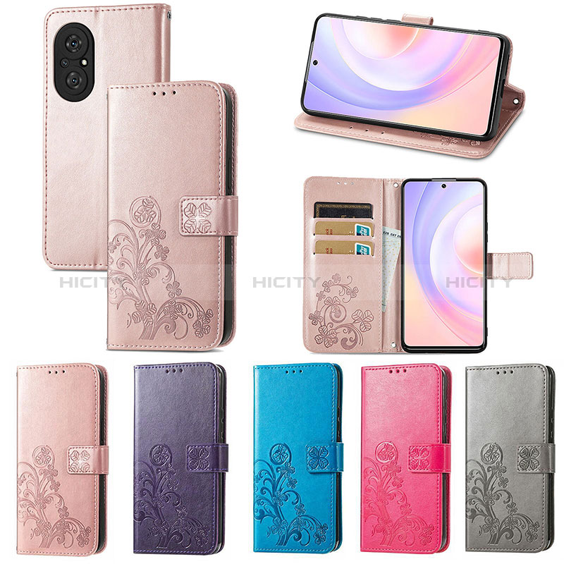 Funda de Cuero Cartera con Soporte Flores Carcasa S03D para Huawei Honor 50 SE 5G