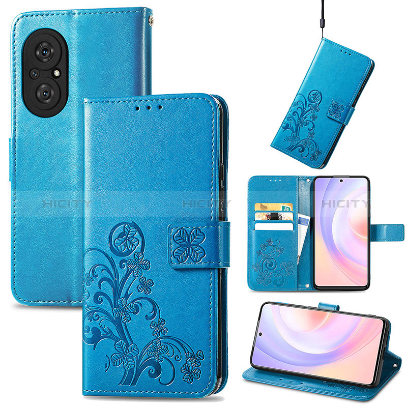 Funda de Cuero Cartera con Soporte Flores Carcasa S03D para Huawei Honor 50 SE 5G