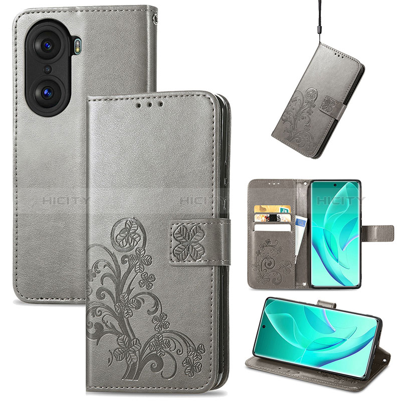 Funda de Cuero Cartera con Soporte Flores Carcasa S03D para Huawei Honor 60 5G