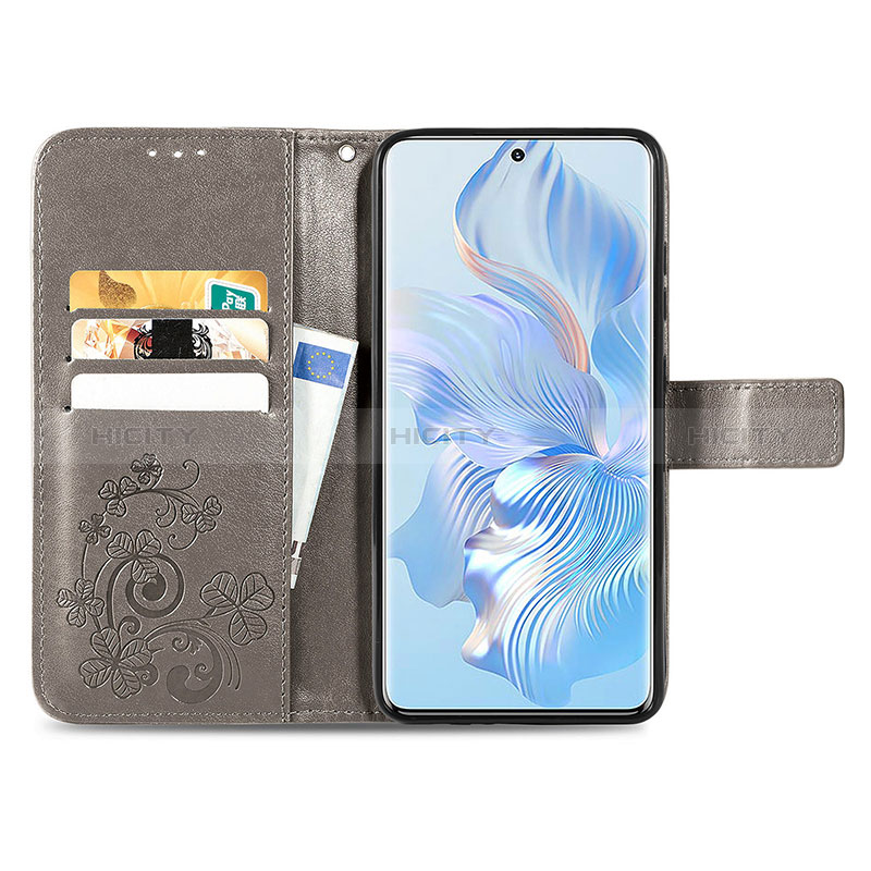 Funda de Cuero Cartera con Soporte Flores Carcasa S03D para Huawei Honor 80 5G