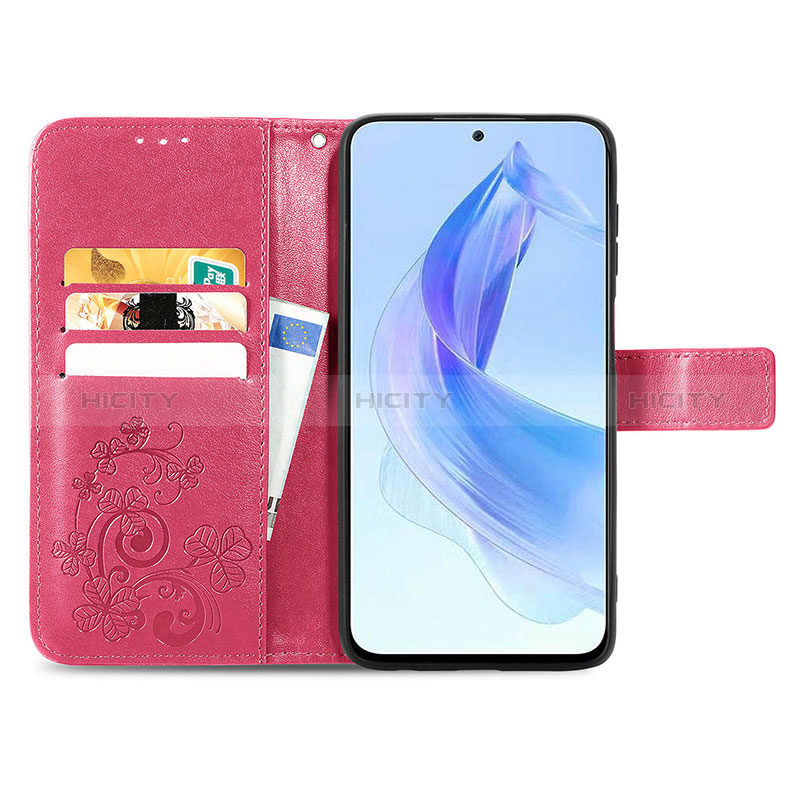 Funda de Cuero Cartera con Soporte Flores Carcasa S03D para Huawei Honor 90 Lite 5G