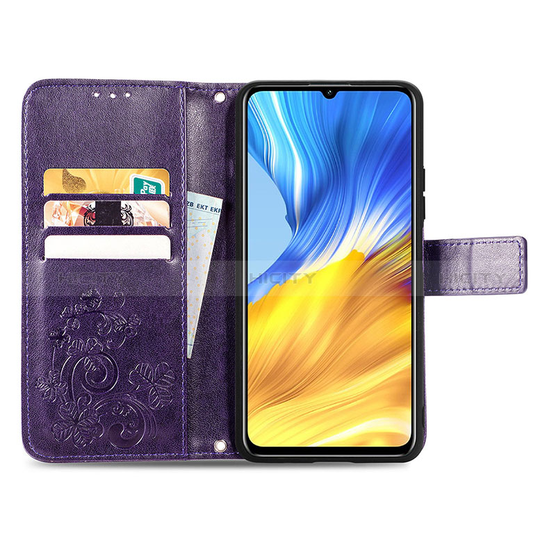 Funda de Cuero Cartera con Soporte Flores Carcasa S03D para Huawei Honor X10 Max 5G