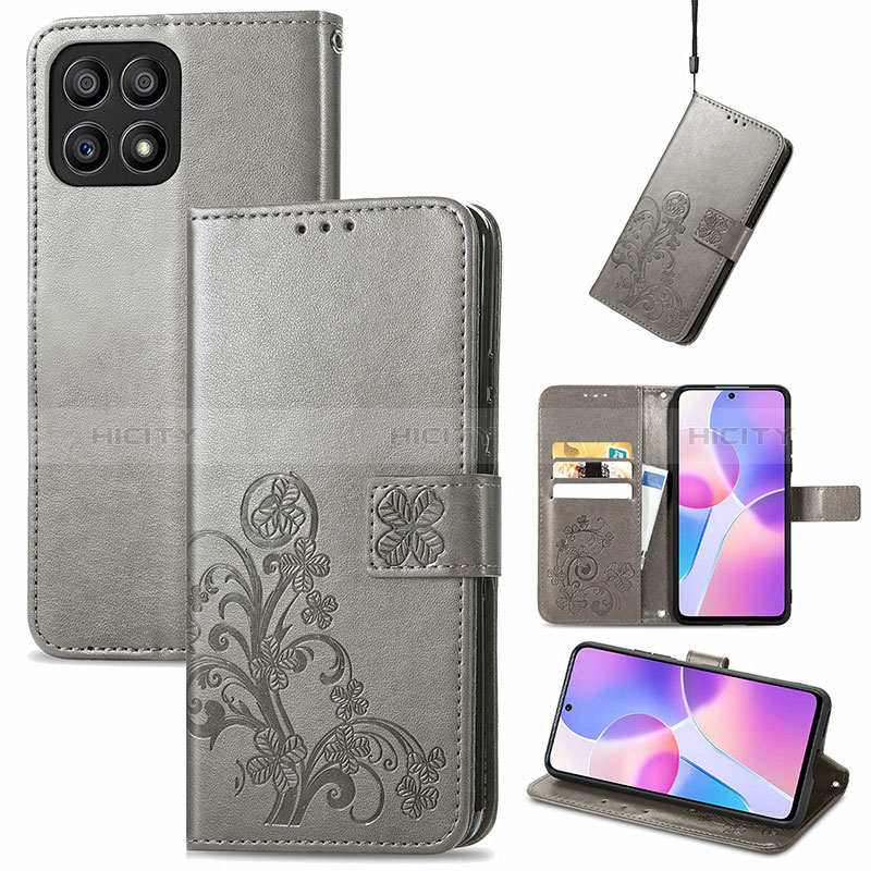 Funda de Cuero Cartera con Soporte Flores Carcasa S03D para Huawei Honor X30i