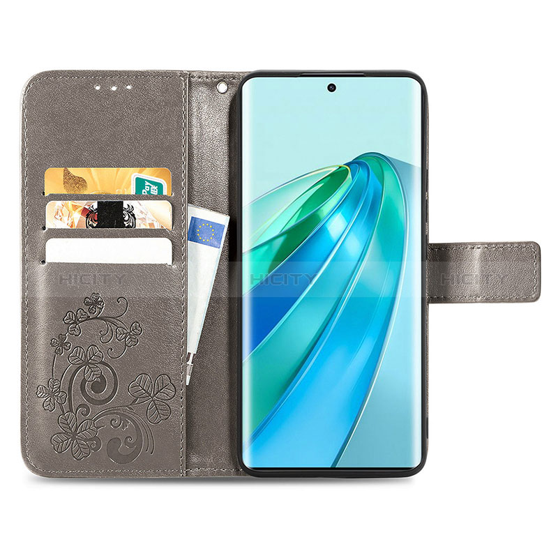 Funda de Cuero Cartera con Soporte Flores Carcasa S03D para Huawei Honor X9a 5G