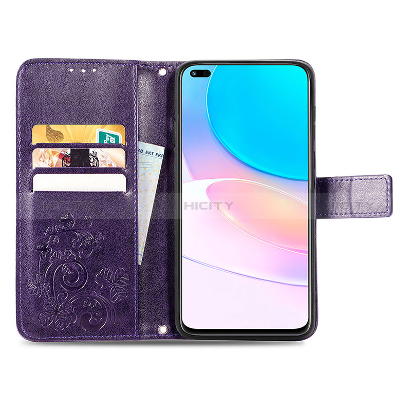 Funda de Cuero Cartera con Soporte Flores Carcasa S03D para Huawei Nova 8i