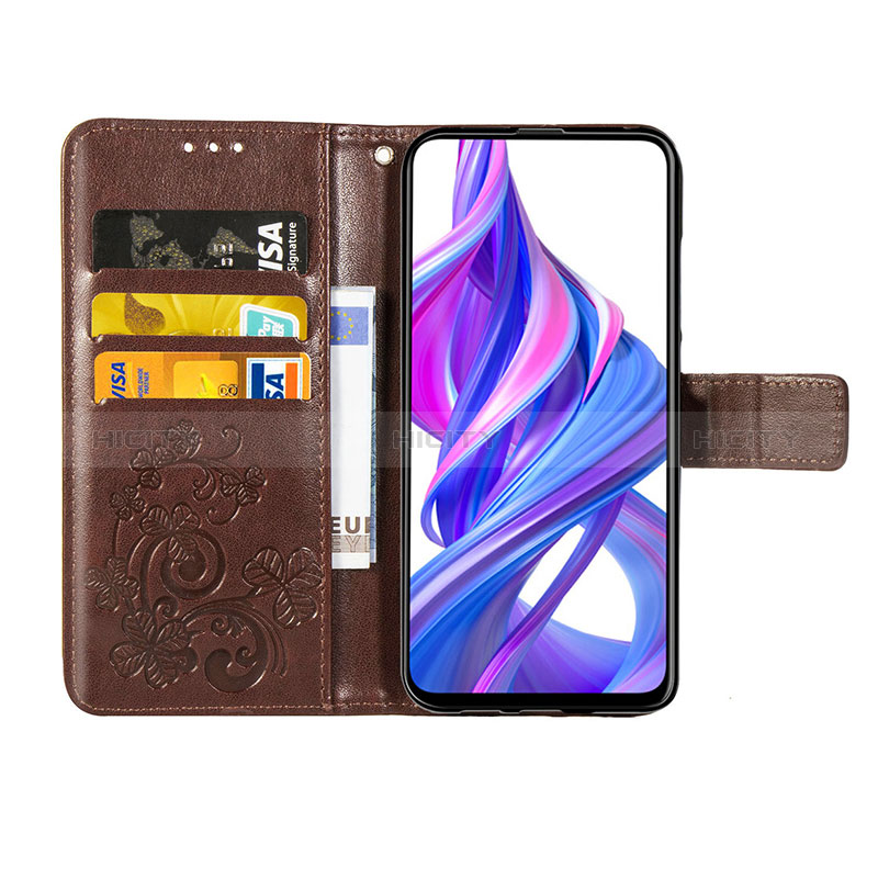 Funda de Cuero Cartera con Soporte Flores Carcasa S03D para Huawei P Smart Z (2019)