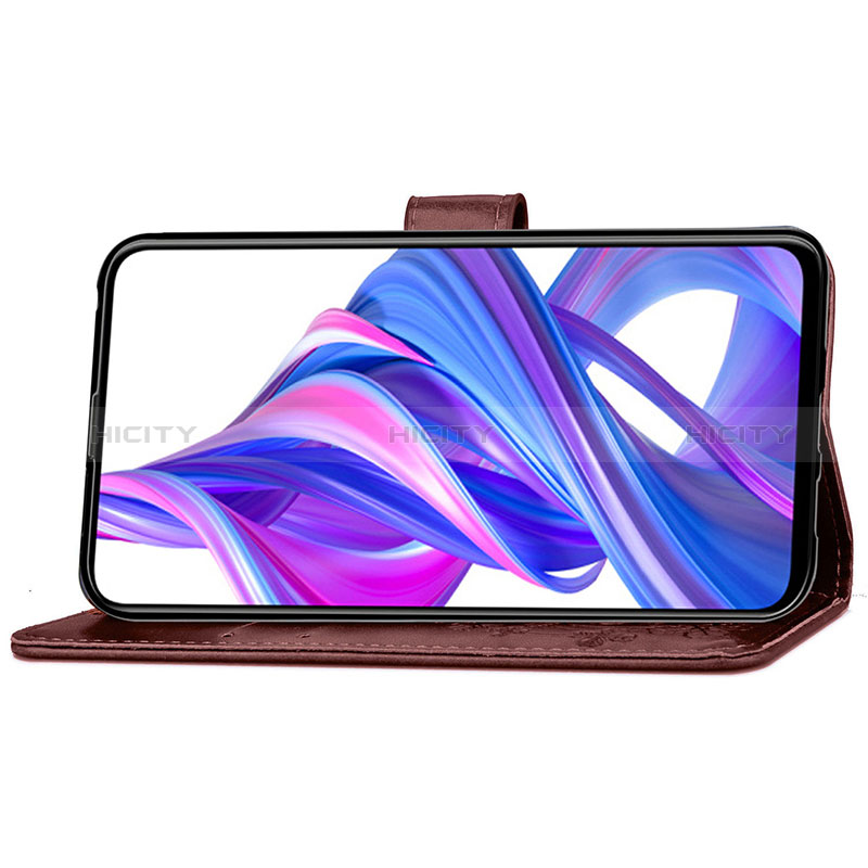 Funda de Cuero Cartera con Soporte Flores Carcasa S03D para Huawei Y9 Prime (2019)