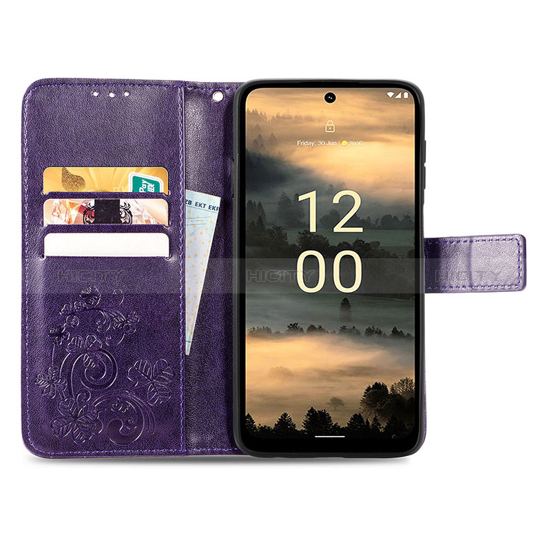 Funda de Cuero Cartera con Soporte Flores Carcasa S03D para Nokia XR21