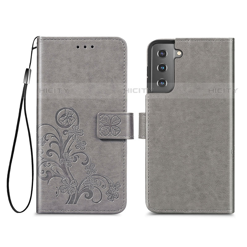 Funda de Cuero Cartera con Soporte Flores Carcasa S03D para Samsung Galaxy S21 Plus 5G