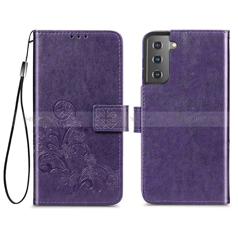 Funda de Cuero Cartera con Soporte Flores Carcasa S03D para Samsung Galaxy S24 Plus 5G