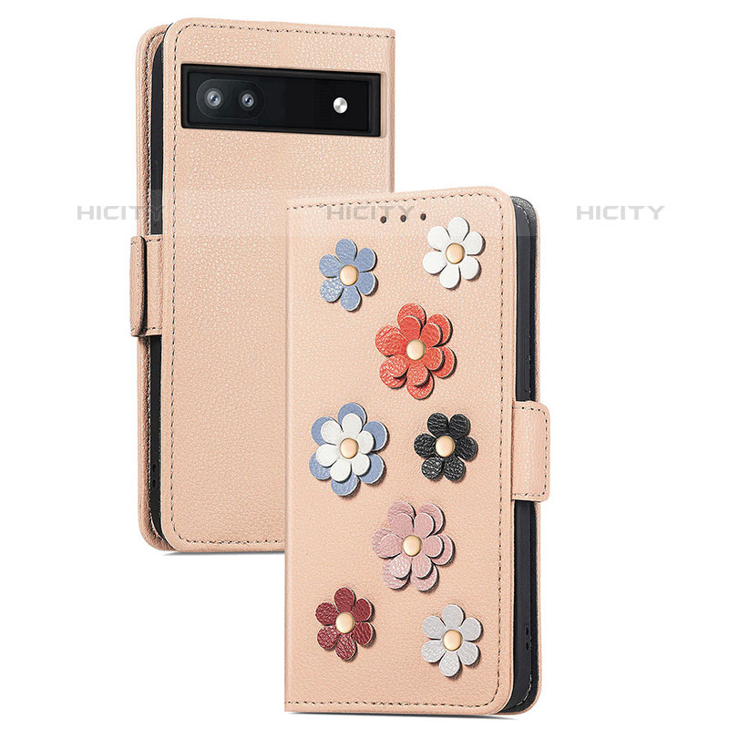 Funda de Cuero Cartera con Soporte Flores Carcasa S04D para Google Pixel 6a 5G