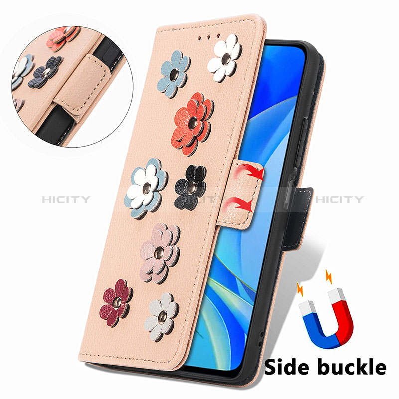 Funda de Cuero Cartera con Soporte Flores Carcasa S04D para Huawei Enjoy 50