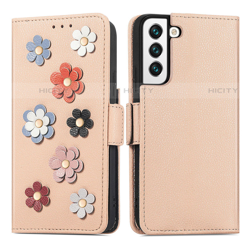 Funda de Cuero Cartera con Soporte Flores Carcasa S04D para Samsung Galaxy S23 Plus 5G