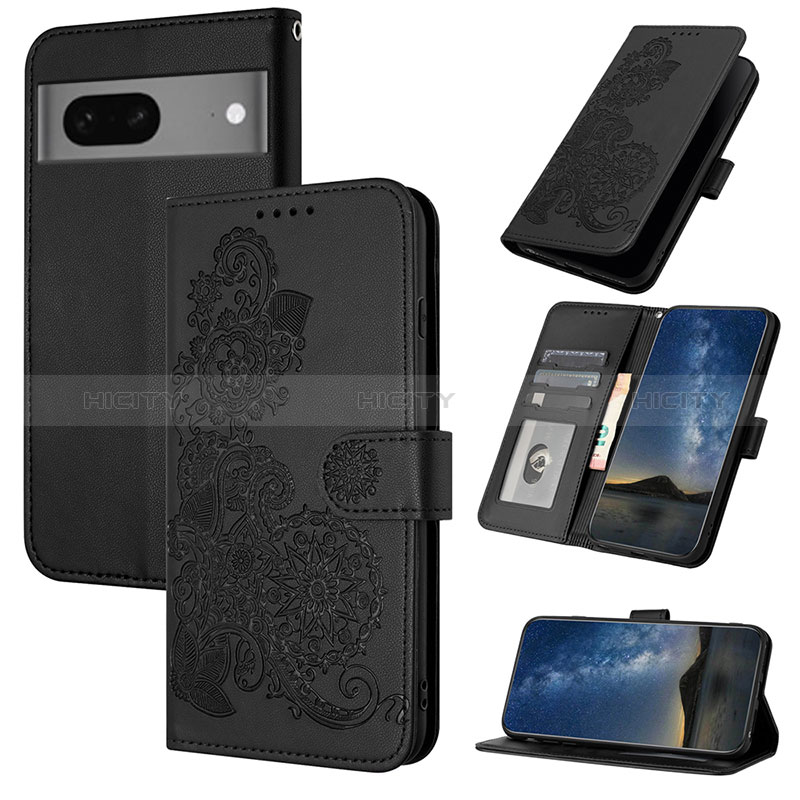 Funda de Cuero Cartera con Soporte Flores Carcasa Y01X para Google Pixel 7 5G