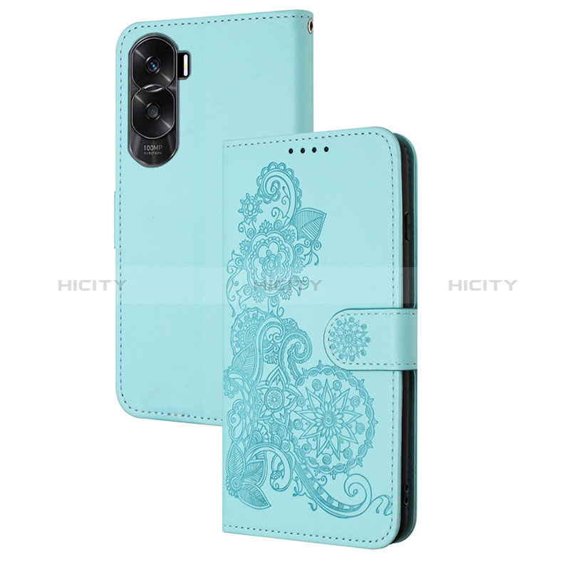 Funda de Cuero Cartera con Soporte Flores Carcasa Y01X para Huawei Honor 90 Lite 5G