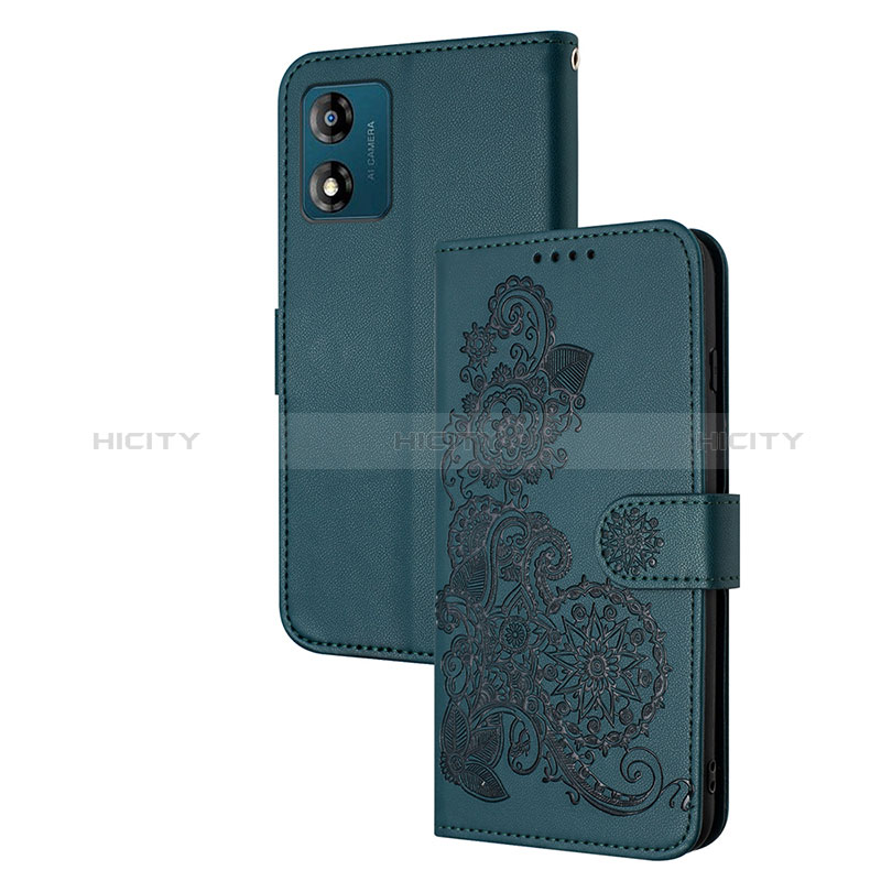 Funda de Cuero Cartera con Soporte Flores Carcasa Y01X para Motorola Moto E13