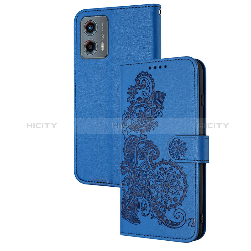 Funda de Cuero Cartera con Soporte Flores Carcasa Y01X para Motorola Moto G 5G (2023)