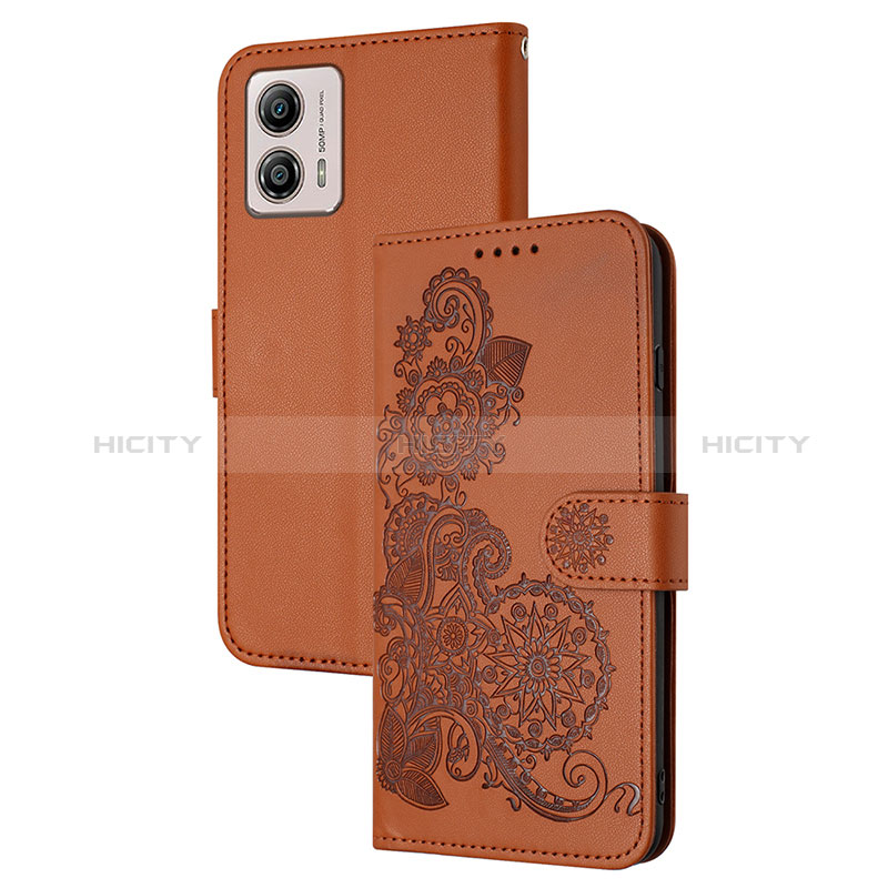 Funda de Cuero Cartera con Soporte Flores Carcasa Y01X para Motorola Moto G53 5G